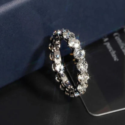 2/3/5mm Full Moissanite Eternity Ring for Women Engagement S925 Silver Rings Lab Diamond Wedding Band Classic Jewelry