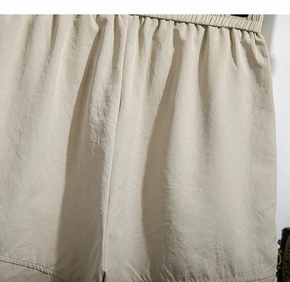Plus Size Summer Shorts For Women 2025 Summer Ice Silk Drawstring Large Size Loose Shorts Women Korean Streetwear Shorts Female