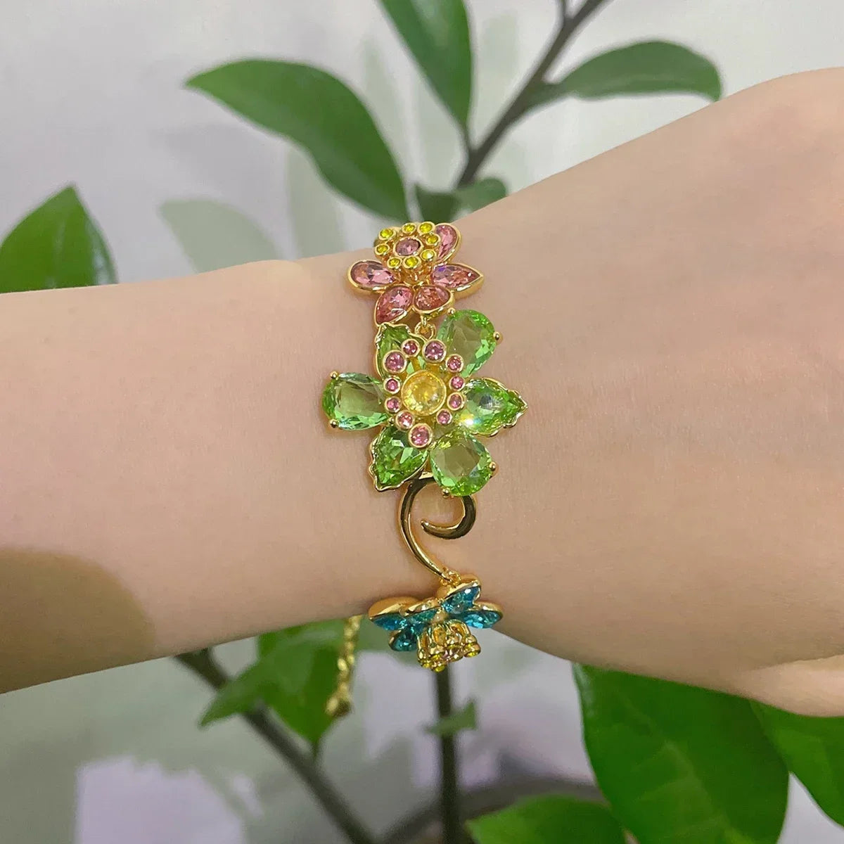 2025 New Trend Fine Jewelry Sets Charm Pink Blue Flower Crystal Fashion Original Luxury Necklace Earring Romantic Gift for Women
