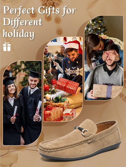 Classic Men's Suede Slip On Loafers Preppy Lightweight Breathable Wallking Driving Shoes Comfort Fashion Outdoor Men's Sneakers