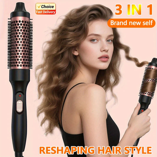 2026 New Curling Thermal Brush PTC Heated Curling Iron Round Brush 32mm Hair Curler Hot Volumizing Brush Styler