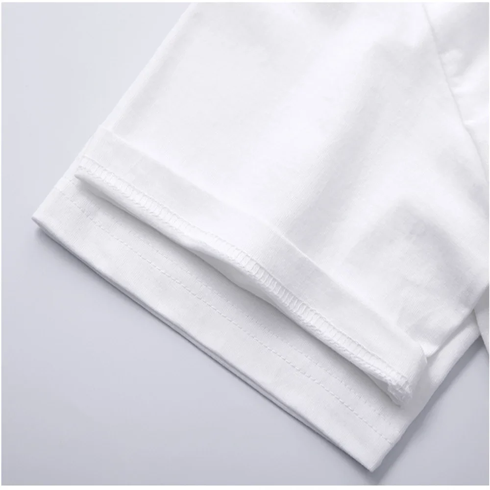 Fashion pattern T-shirt - 100% cotton printed, casual, loose-fitting, comfortable and versatile T-shirt