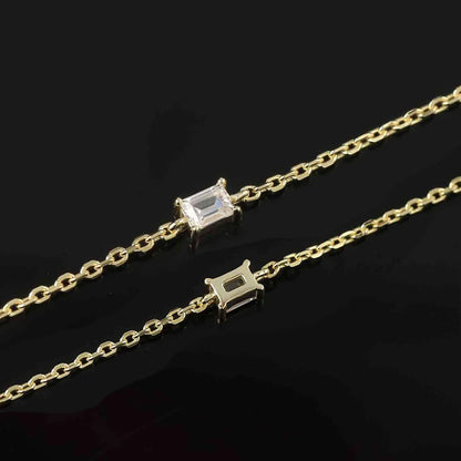 2.5mm Moissanite Bracelets For Women S925 Silver 18K Gold Plated Emerald/Pear Cut Lab Diamond HandChain Party Fine Jewelry