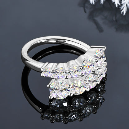 10 Stones All Moissanite Bridal Rings Open Ring 925 Silver with Certificate Woman Engagement Wedding Jewelry Anillos Original
