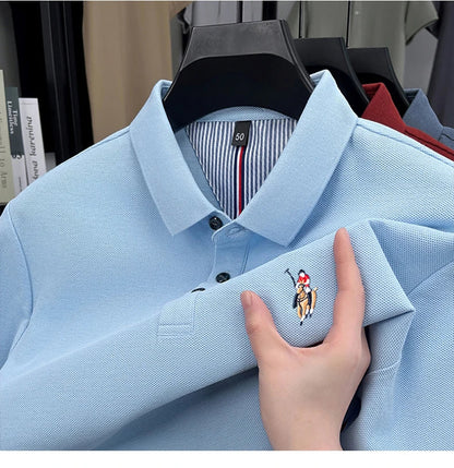 High end brand 100% cotton short sleeve polo shirt luxury pony embroidery men's summer comfort fashion designer new Paul T-shirt