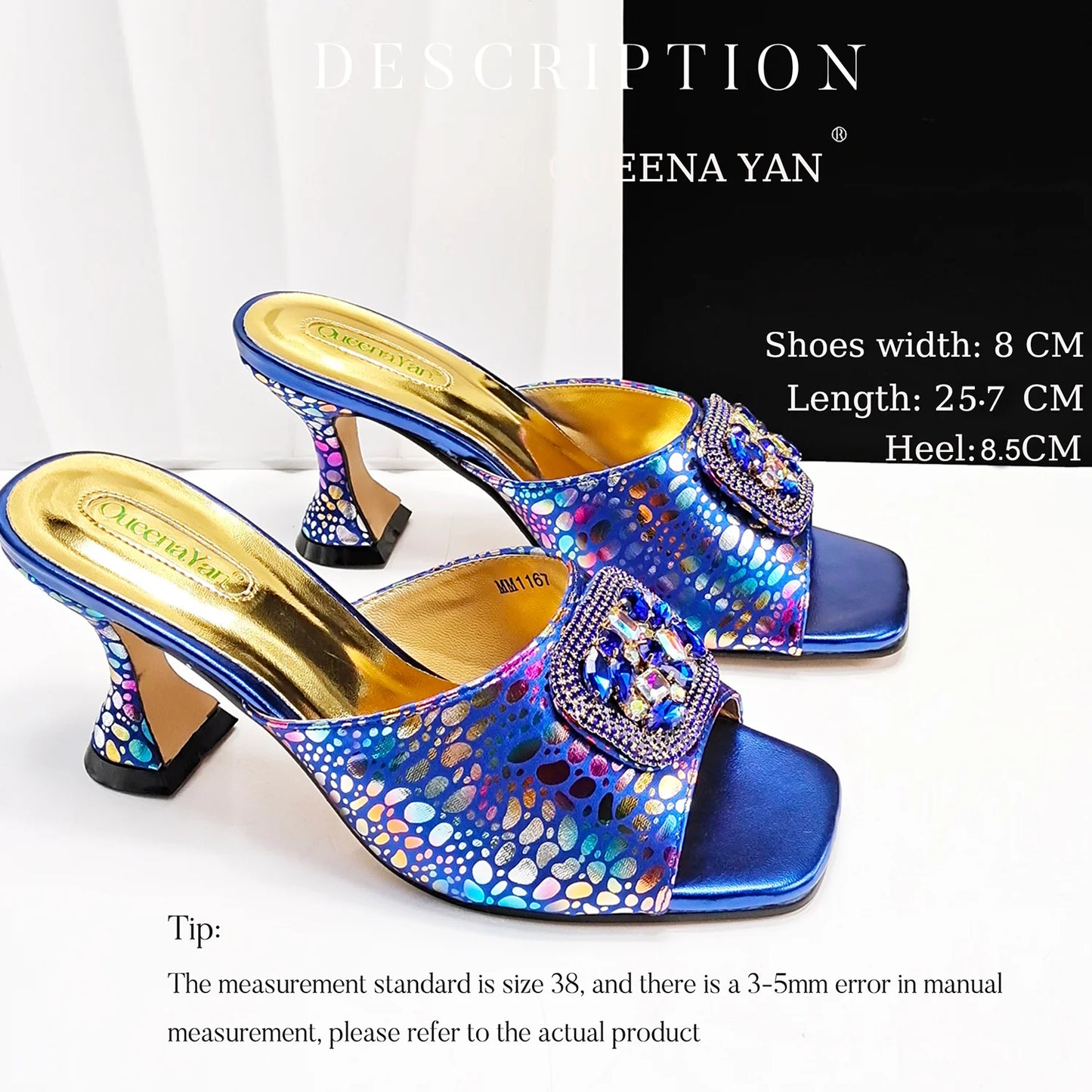 Fashion Newest Arrival Orange Color Square Toe Women Sandals Shoes Matching Bag Set for Ladies Wedding Party Pump