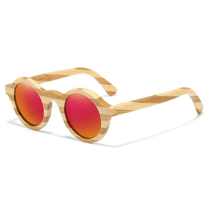 Natural Zebra Bamboo Wooden Aduit Sunglasses Handmade Polarized Glasses Mirror Coating Lenses Eyewear With Gift Box 8620C