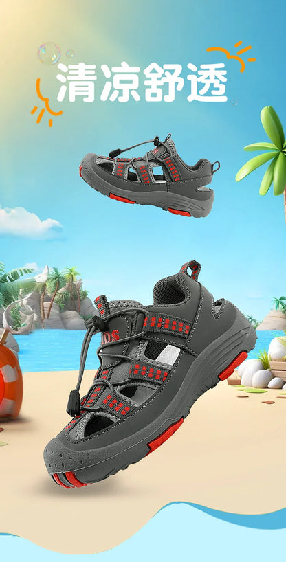 Summer New Children's Outdoor Beach Sandals Anti slip and Wear Resistant Mountaineering Shoes Fashion Casual Breathable Sandals