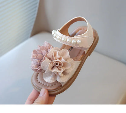 Korean Style Summer Sandals for Girls Flowers in Full Bloom Children's Beach Shoes Flexible Soft-sole Kid's Girl Sandals I060683