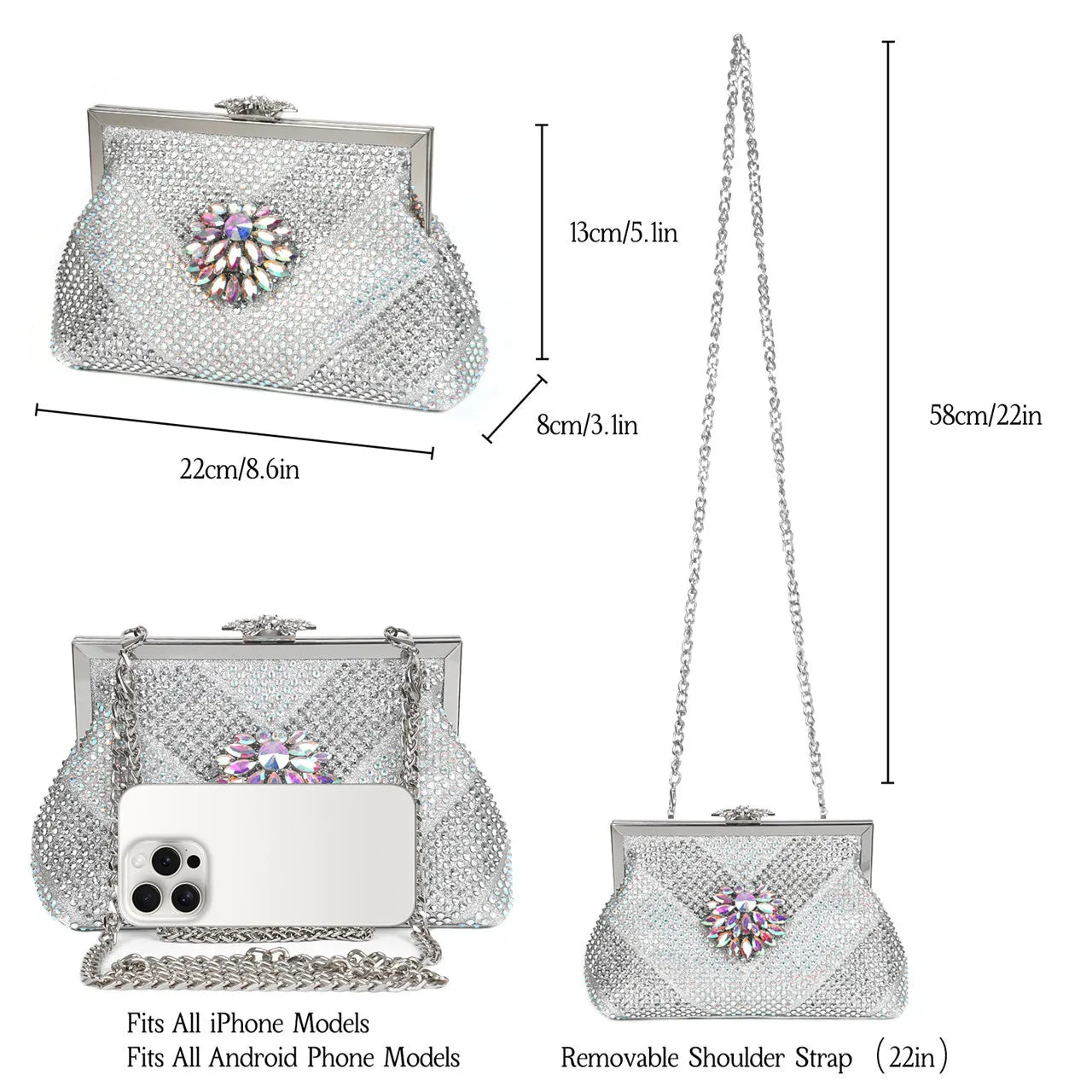 Italian Design Rhinestone Luxury Wine Colour Pointed Toe Shoe & Bag Set Women's High Heels for Parties