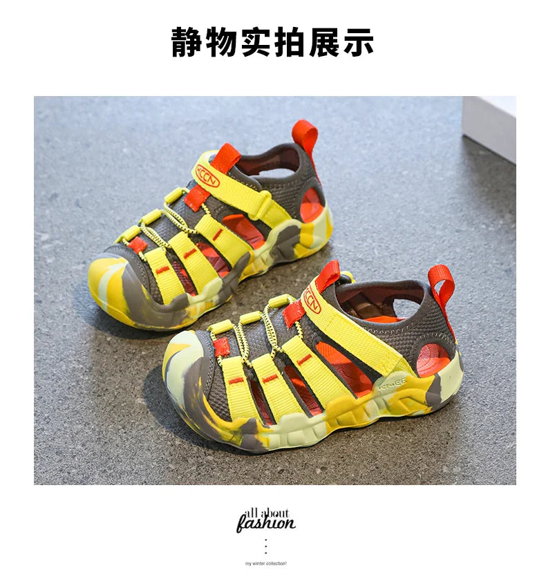 Children Sandals Boy Girls Barefoot Shoes Summer Luxury Design Kids Casual Sneaker Outdoor Beach Sports Sandals for Boy Girls