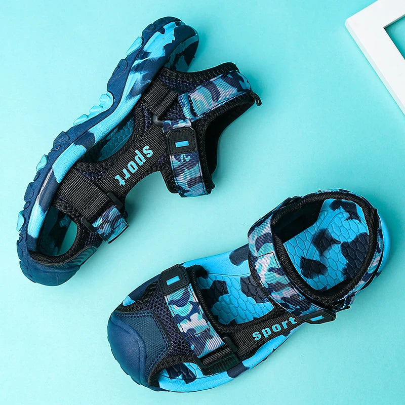 Camouflage Boy Sandals Kids Summer Shoes 2026 New Fashion Beach Outdoor Water Barefoot Shoes Sneaker Casual Sports Sandals
