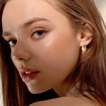 Exquisite Moissanite Diamond Hoop Earrings for Women 100% S925 Sterling Silver Plated 18k Yellow Gold Huggie Earring Wholesale