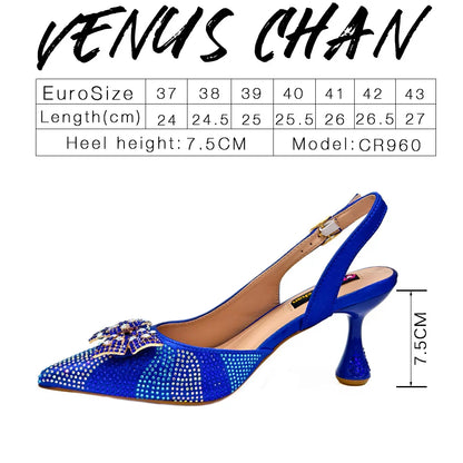 Ladies Shoes And Oval Bag High Heels And Purple Color Mini Bag
