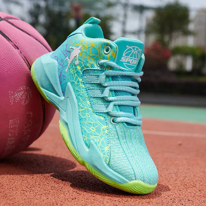 Boys Basketball Shoes Classic Kids Sneakers Fashion Tennis Kid Sport Shoes Outdoor Non-Slip Trainer Children School Basketball