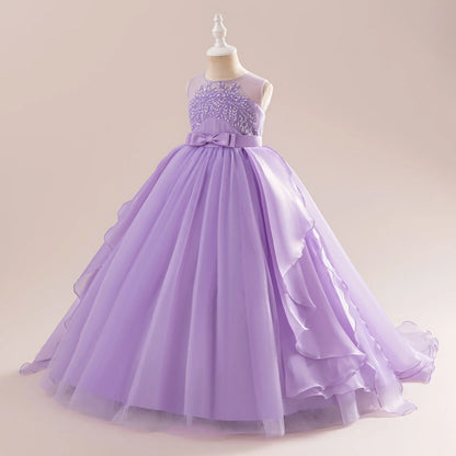 Summer Baptism Bridesmaids Girls Party Dress Elegant Tulle Wedding Princess Prom Dress For Girl Gala Birthday Christmas Vestidos
