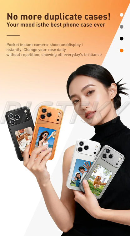 For IPhone 17 Pro Max 17Pro 17 E-ink Mobile Phone Cases Screen Image Ai NFC technology Transmission DIY No Battery Tech Cover