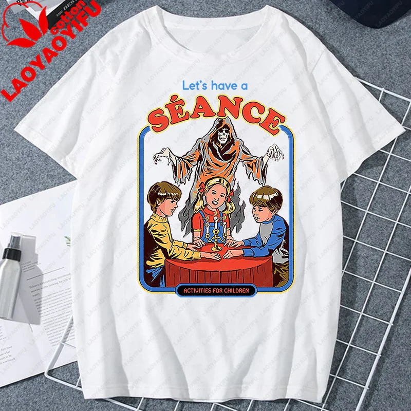 Let's Sacrifice Toby Horror Satanist Graphic Tops Unique Creative Cartoon Streetwear Unisex Scary Short-sleev Tee Ropa Hombre
