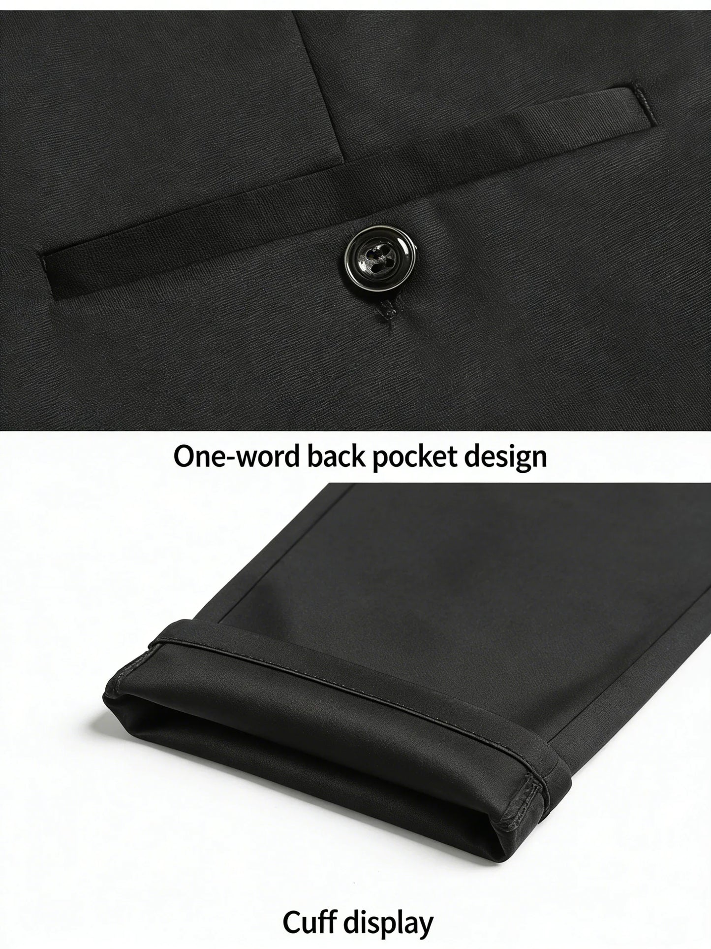 Premium Men's Solid Color Stretch Trousers Loose Straight Formal Business Pants for All-Day Comfort And Professional Style