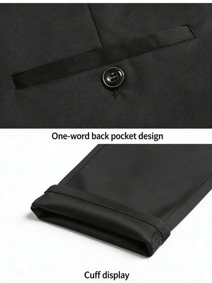 Premium Men's Solid Color Stretch Trousers Loose Straight Formal Business Pants for All-Day Comfort And Professional Style