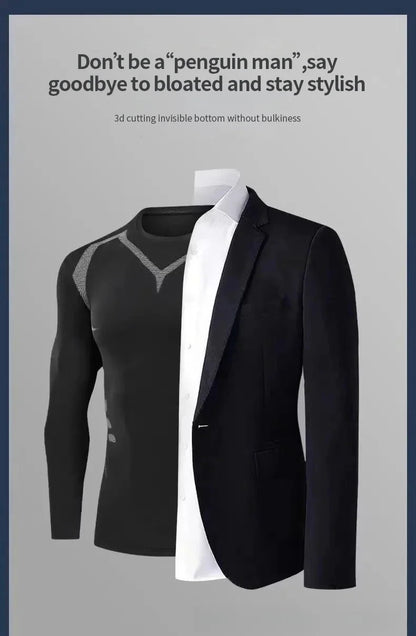 Men's Thermal Plush Base Layer Set Winter Thickened Running Trainning Quick Drying Clothes Fitness Tight Sports Men's Sweats Set