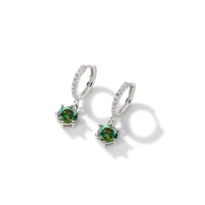 925 Sterling Silver 1 Carat Moissanite Drop Earrings for Women Charm Engagement Fine Jewelry Gift for Female Party Date