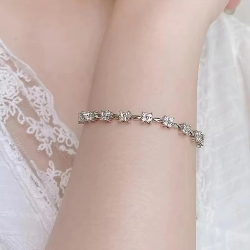 Flower Bracele Embellished with Premium Swarovski Crystals T Quality Brass with 18K Rose Gold Plated Wedding Bridal Gift