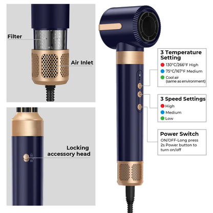 Hair Dryer Brush 7 in 1, Air Styler Set with Curling Iron, Round Brush, Straightener for Women