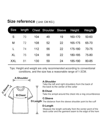 Let'S Raise Hell Printed Snow Wash Tee Shirts Man Breathable Cotton T Shirt Sportwear Clothing Crewneck Loose Short Sleeve
