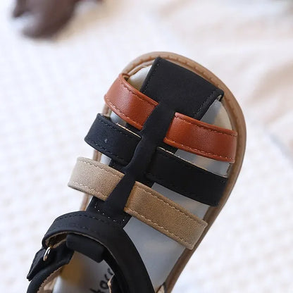 Boys Summer Closed Toe Sandals Anti-Collision Soft Sole Beach Shoes Non-Slip Rubber Bottom Toddler Casual Footwear 21-30
