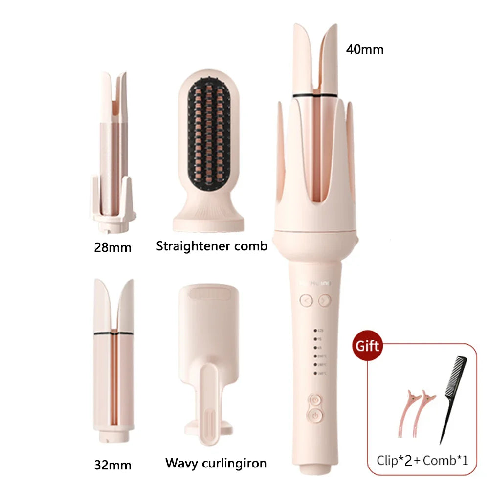 Automatic Hair Curler Negative Ion Ceramic Curling Iron - 40mm Large Wave Perm for Home Use, Lazy Person Electric Curling Wand