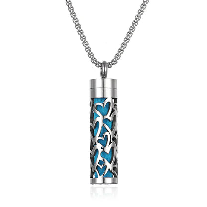 Long Strip Stainless Steel Aromatherapy Necklace Perfume Diffuser Essential Oil Diffuser Pendant Necklace Jewelry Accessories