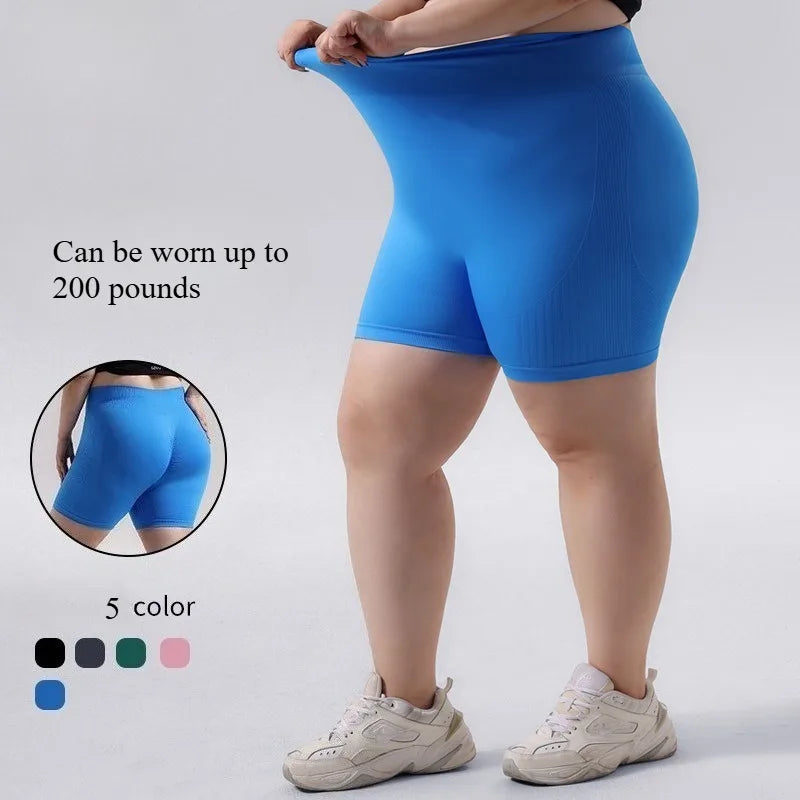 Plus Size Sports Shorts Women Seamless Skinny Shorts Outdoor Running Sexy Hip Liftting High Elastic Yoga Shorts Summer