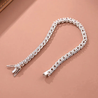 Luxury 0.2ct 3.5mm Full Moissanite Tennis Bracelet for Women Wedding Party Fine Jewelry Real 925 Sterling Silver Bracelets