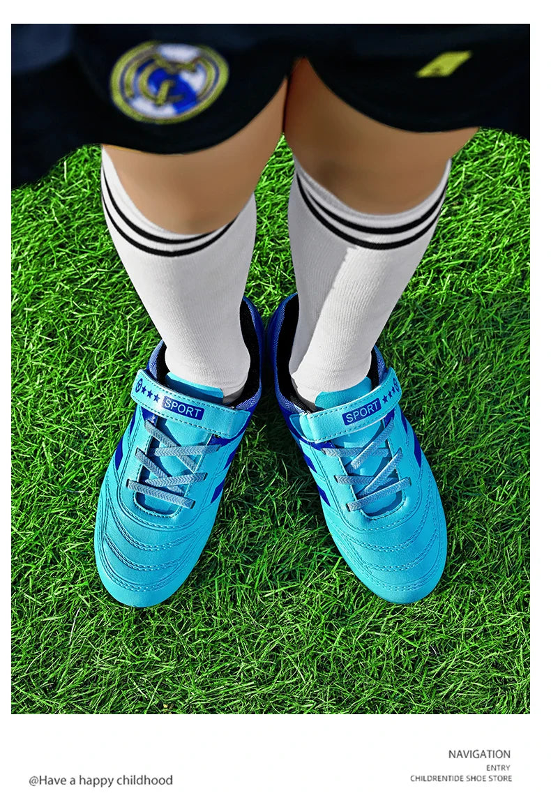 New Kids Turf Football Boots Training Shoes Soccer Shoes Drop Shipping Professional Match Grass Ultralight Cleats Boys Non-Slip
