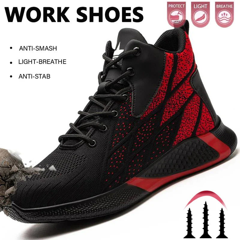 Fashion Security Protective Shoes High Top Safety Shoes Men Anti smashing Anti Puncture Work Shoes Men Work Safety Boots