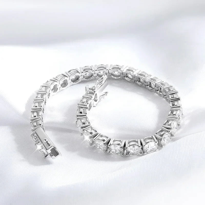 18k Plated 2-4mm Zircon/moissanite Tennis Bracelet for Women Man Full Diamond Original Real 925 Sterling Silver Jewelry