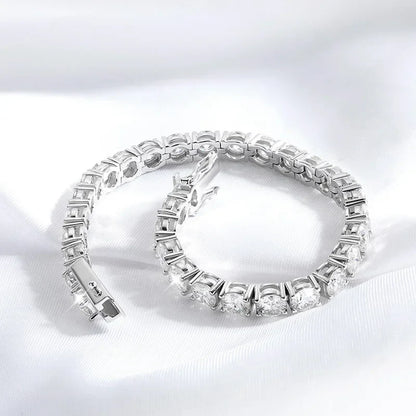 18k Plated 2-4mm Zircon/moissanite Tennis Bracelet for Women Man Full Diamond Original Real 925 Sterling Silver Jewelry