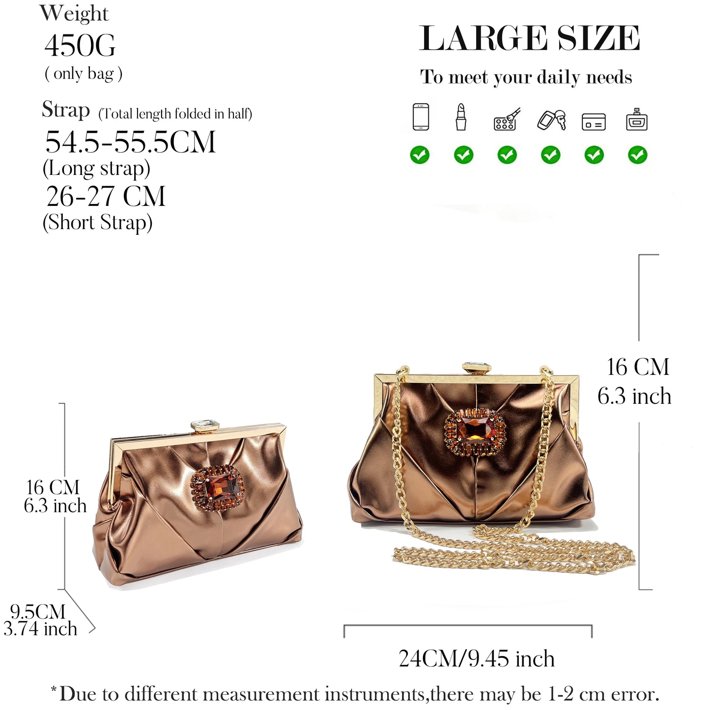 Shiny Gold Shoes and Bags Elegant Handbags and Mid Heels Beautiful Handmade Metal Decoration Wedding Party