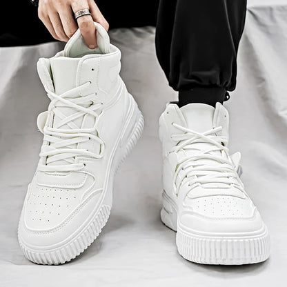 Novos Tênis Masculinos da Moda Confortáveis Macios Antiderrapantes Sola Resistente ao Desgaste Sapatos Casuais Masculinos Botas de Tornozelo Skate de Inverno Preppy