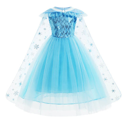 Girls Elsa Dresses Costume Clothes Kid Cosplay Princess Dress Snow Queen Vestido Children Birthday Parti Sukienki