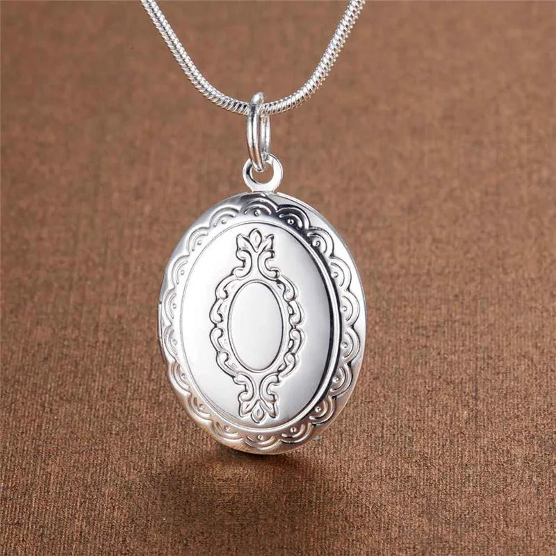 New Arrive 40-75cm 925 Sterling Silver seashell Photo open Frame Necklace Snake Chain For Woman Man Wedding Jewelry wholesale