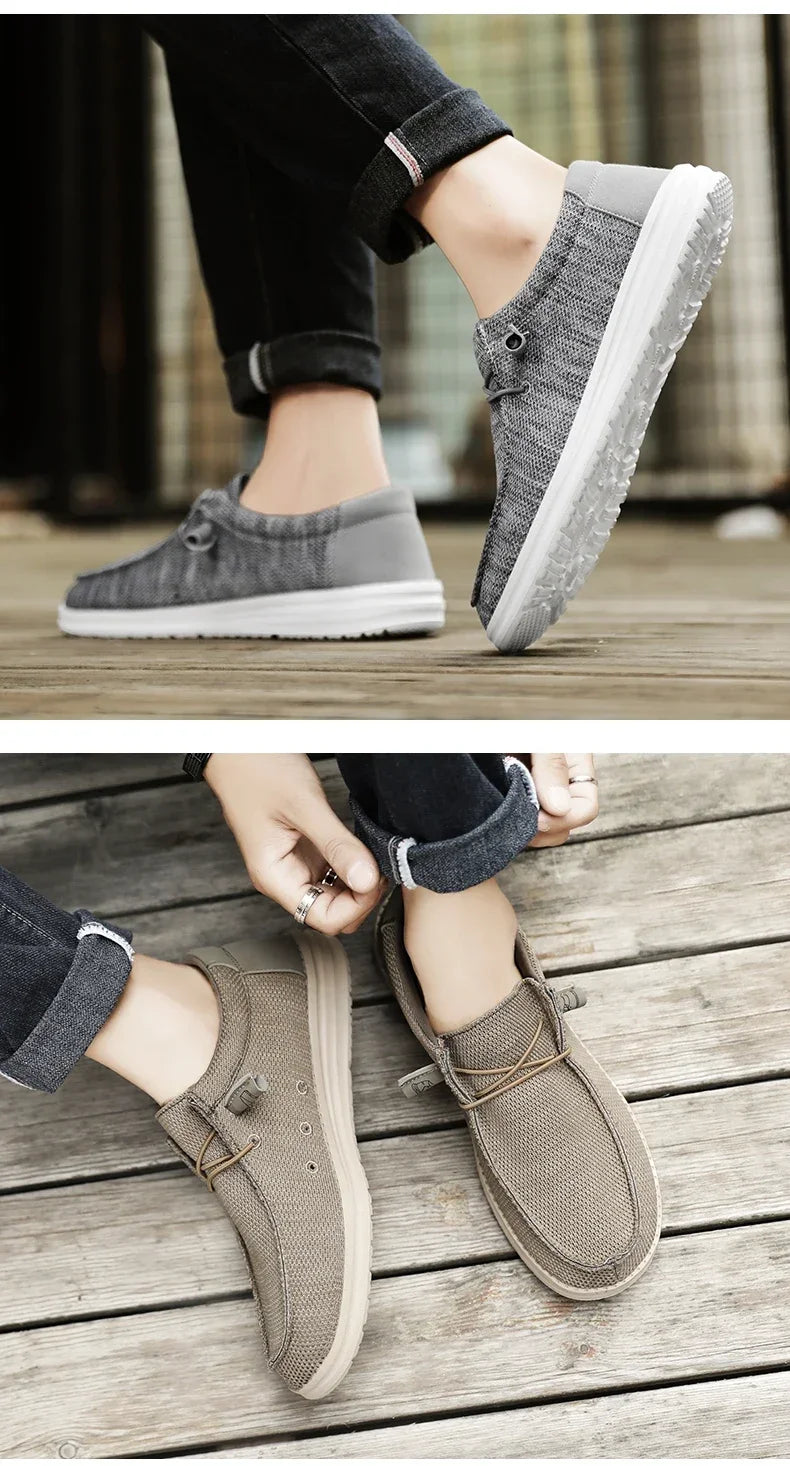 Sapatos de Lona Masculinos Casuais Slip On Alpargatas Homens Moccasins Mocassim Masculino Leve Respirável Tamanho Grande 50