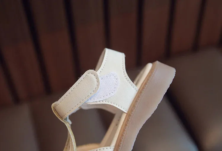 Children's Soft-soled Shoes Summer T-Strap Closed Toe Little Girls Princess Fashion Anti-Slip Korean Style Boys Beach Sandals