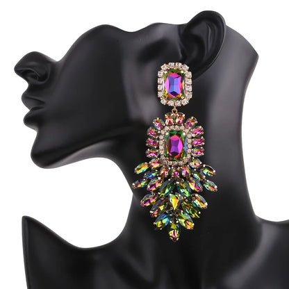 New Crystal Dangle Earrings For Women Rhinestone Earrings Weddings Ladies Party Fashion Jewelry Accessories Wholesale Gifts
