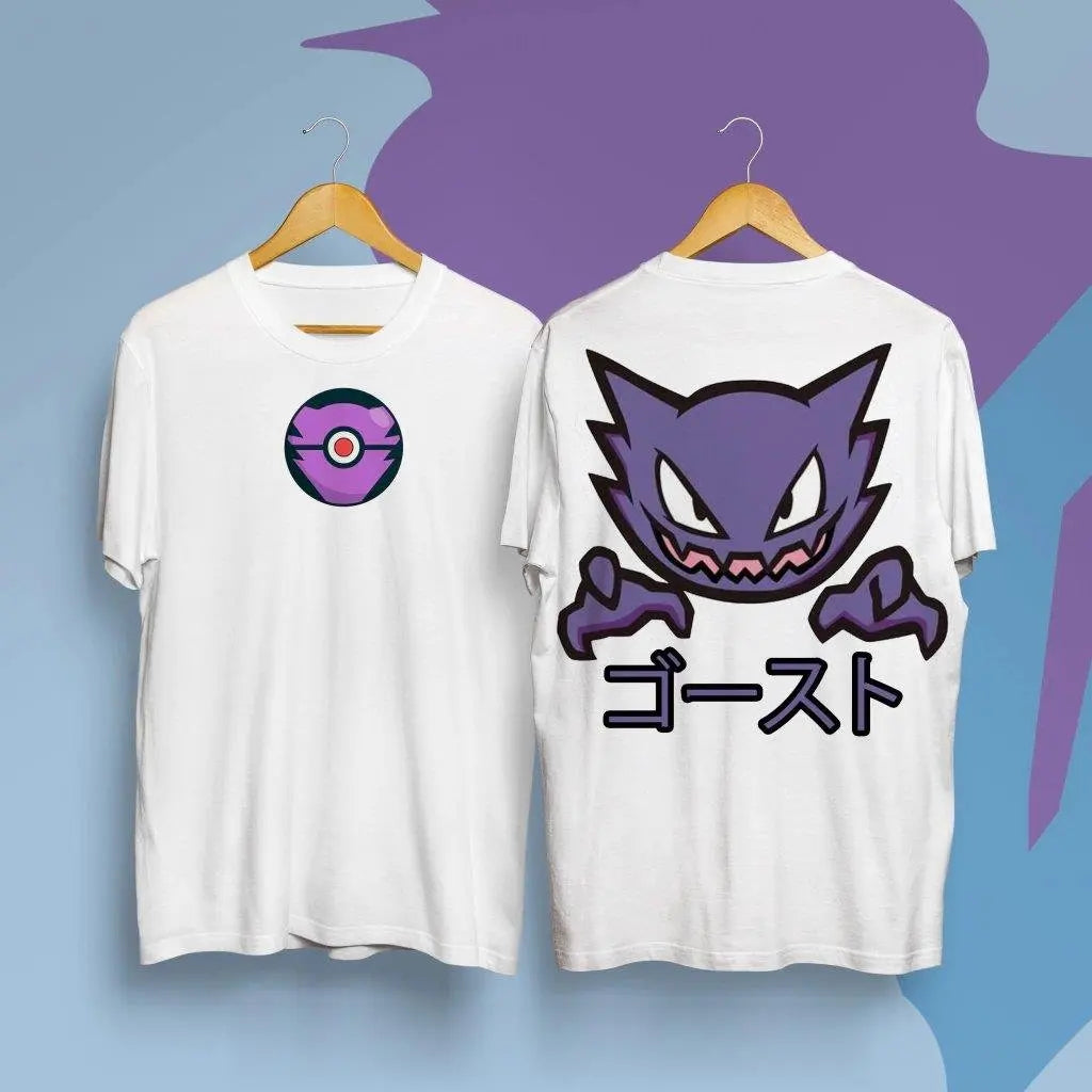 Gengar Anime Men's T Shirt Cotton Women Short Sleeve Tee Oversized Casual Streetwear 2026 Summer Graphic Tops