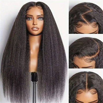 13x4 Straight HD Lace Front Human Hair Wigs kinky Straight 360 Full Lace Frontal Wigs For Women Pre Plucked 250 Density