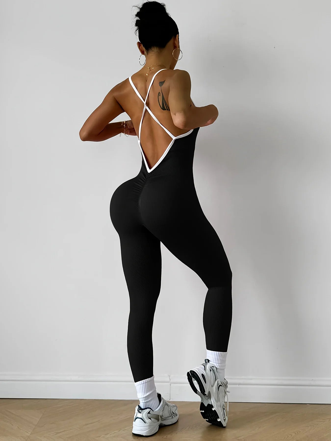 Pink Sports Jumpsuit Girls Running One Piece Bodysuit Workout Rompers Women Overalls Sportswear Fitness Yoga Suit