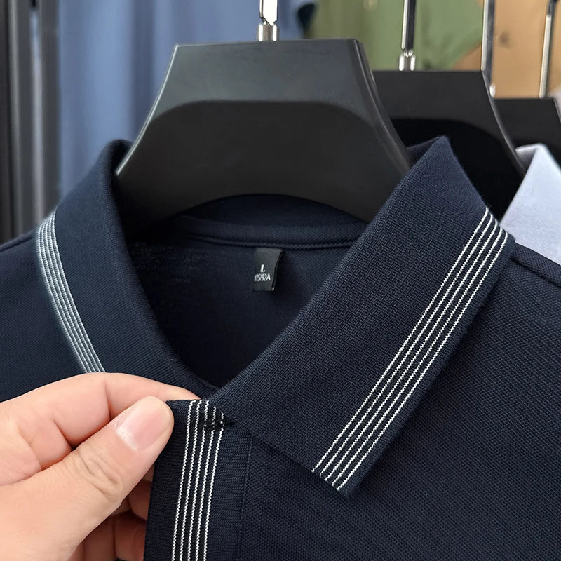 Premium Hot Sales Man Short-Sleeved Polo Shirt Lapel Button Patterned Print Golf T-Shirt Summer Business Fashion Men's Clothing