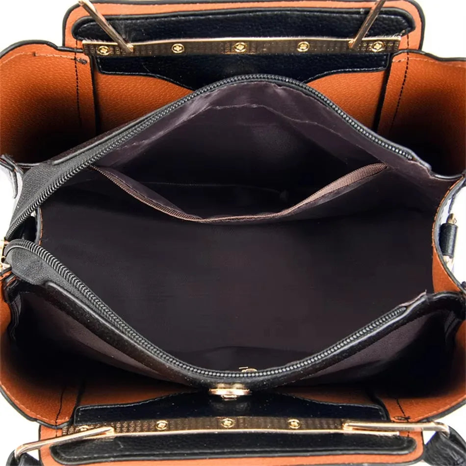 Genuine Soft Pu Leather Handbags for Women Vintage Shoulder Tote Bag Luxury Designer Ladies Large Capacity Purse Bags Sac A Main